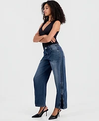 Bar Iii Women's High-Rise Barrel Jeans, Macy's Exclusive