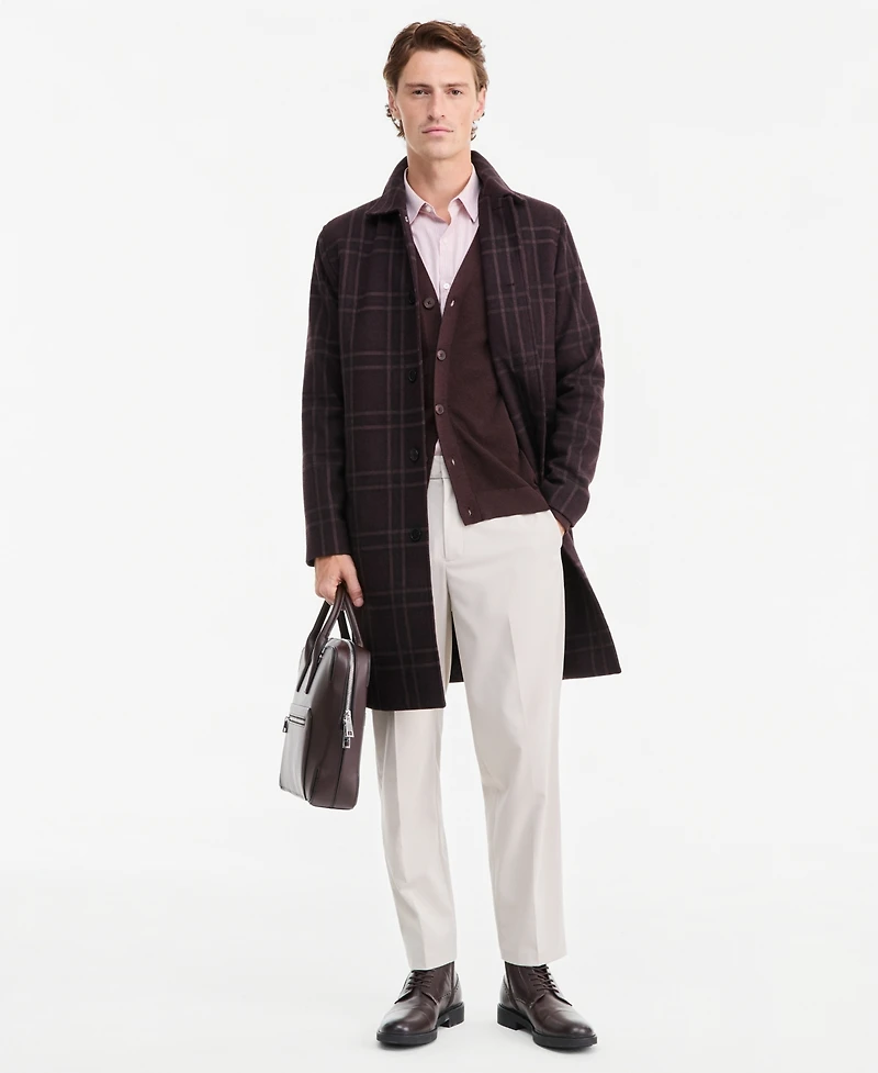 Alfani Men's Blake Window-Pane Plaid Coat, Macy's Exclusive