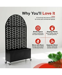 Streamdale Furniture Arched Metal Privacy Screen with Planter Box 70.87'' Tall