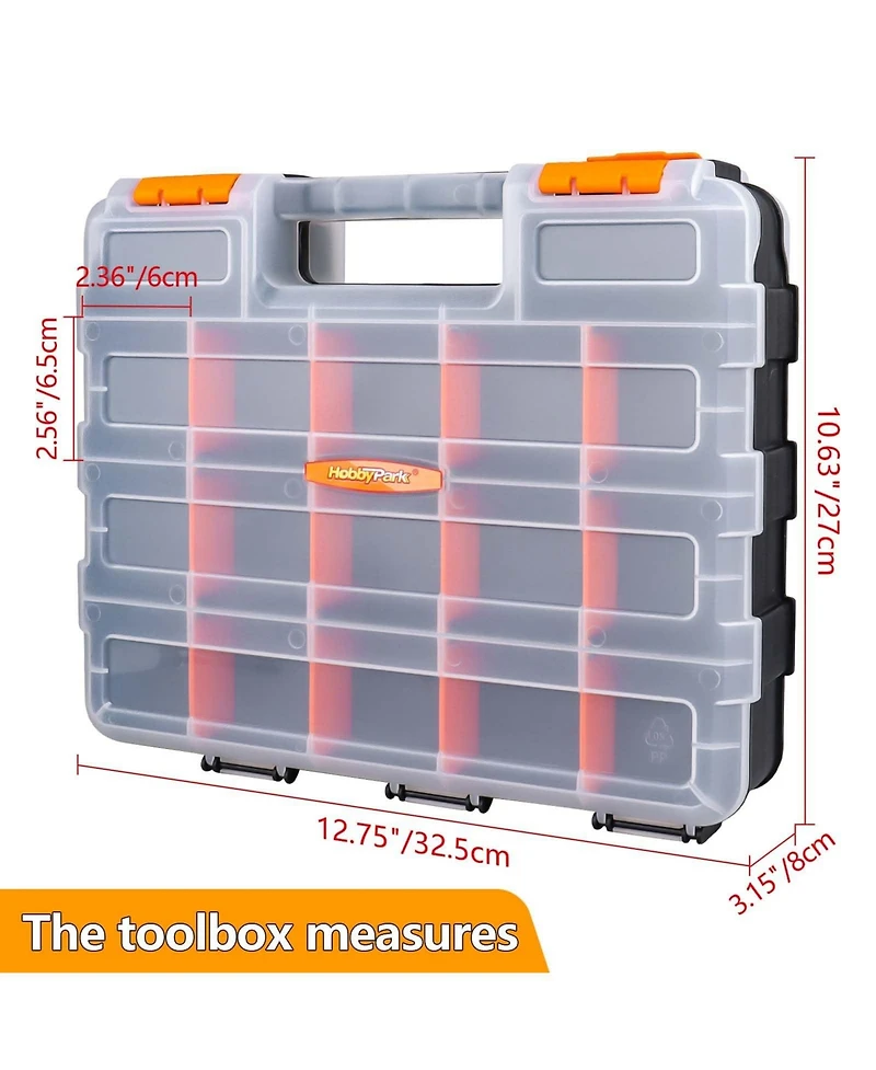 Xdovet Hardware Organizer Box Adjustable Compartments Removable Dividers Double Side