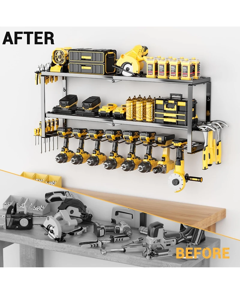 Xdovet Power Tool Organizer Wall Mount Metal Drill Holder Rack
