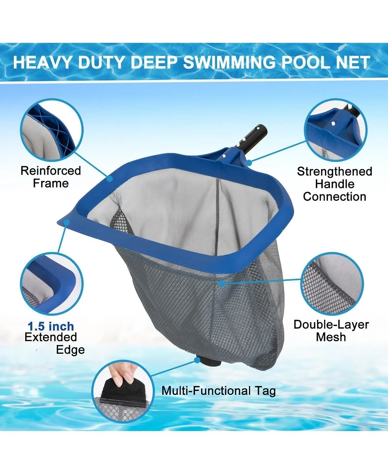 Xdovet Swimming Pool Leaf Rake Skimmer Net Aluminum Heavy Duty Debris Removal