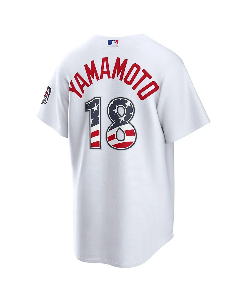Nike Men's Yoshinobu Yamamoto White Los Angeles Dodgers Usa 250 Fourth of July Stadium Jersey