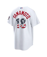 Nike Men's Yoshinobu Yamamoto White Los Angeles Dodgers Usa 250 Fourth of July Stadium Jersey