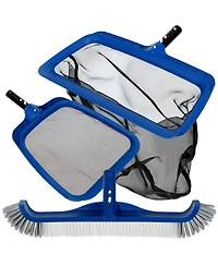 Xdovet Pool Skimmer Brush Net Kit Inground Above Ground Pole Compatible