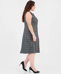 Kasper Plus Sleeveless Tweed A-Line Dress
