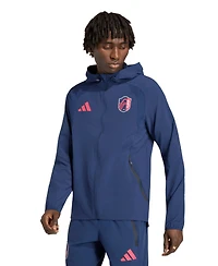 Adidas Men's Navy St. Louis City Sc Tiro Travel Full-Zip Hooded Windbreaker