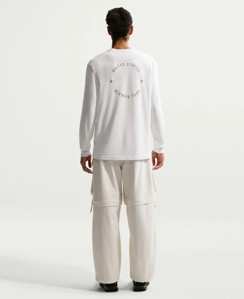 Nike Men's Acg White Dri-fit Primary Logo Long Sleeve T-Shirt