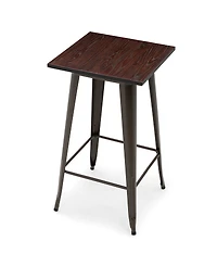Glitzhome 41.25" Steel Square Elm Bar Table