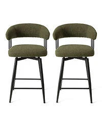 Glitzhome Modern Leatherette Swivel Counter Stool, Set of 2