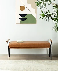 Glitzhome Modern 20.5" Metal Upholstered Bench