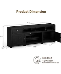 homfan Spacious Rustic Farmhouse Tv Stand, Long Entertainment Console for TVs up to 80inch, 4 Storage Drawers, 3 Open Shelves, Living Room