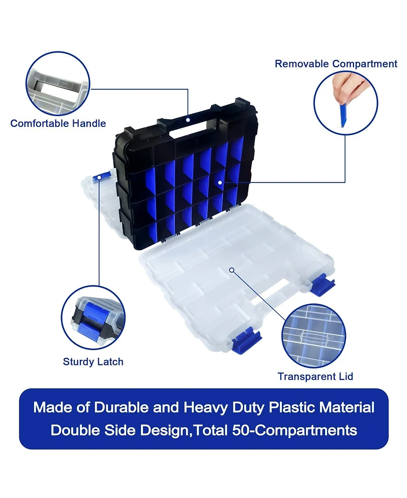 Xdovet Tools Organizer Box Small Parts Storage Compartment Hardware Dividers Screws Nuts Bolts