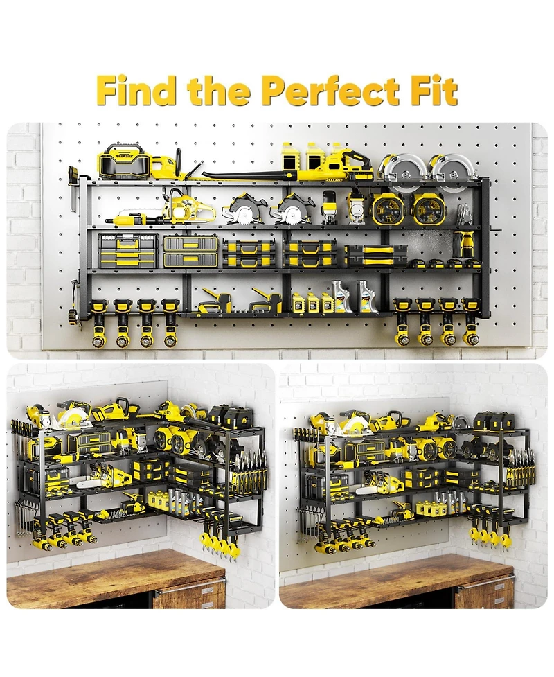 Xdovet Power Tool Organizer Wall Mount 4 Tier Drill Holder