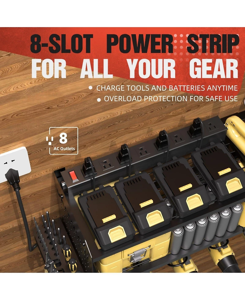 Xdovet Power Tool Organizer Wall Mount Rack Drill Holder Charging Station