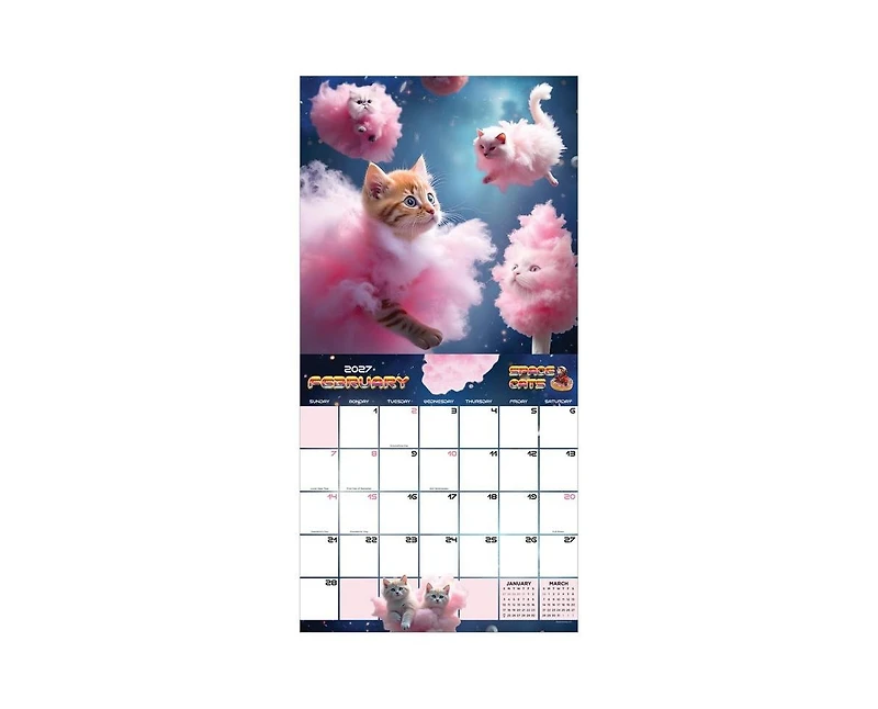 Tf Publishing Paper Goods 2027 Space Cats Wall Calendar