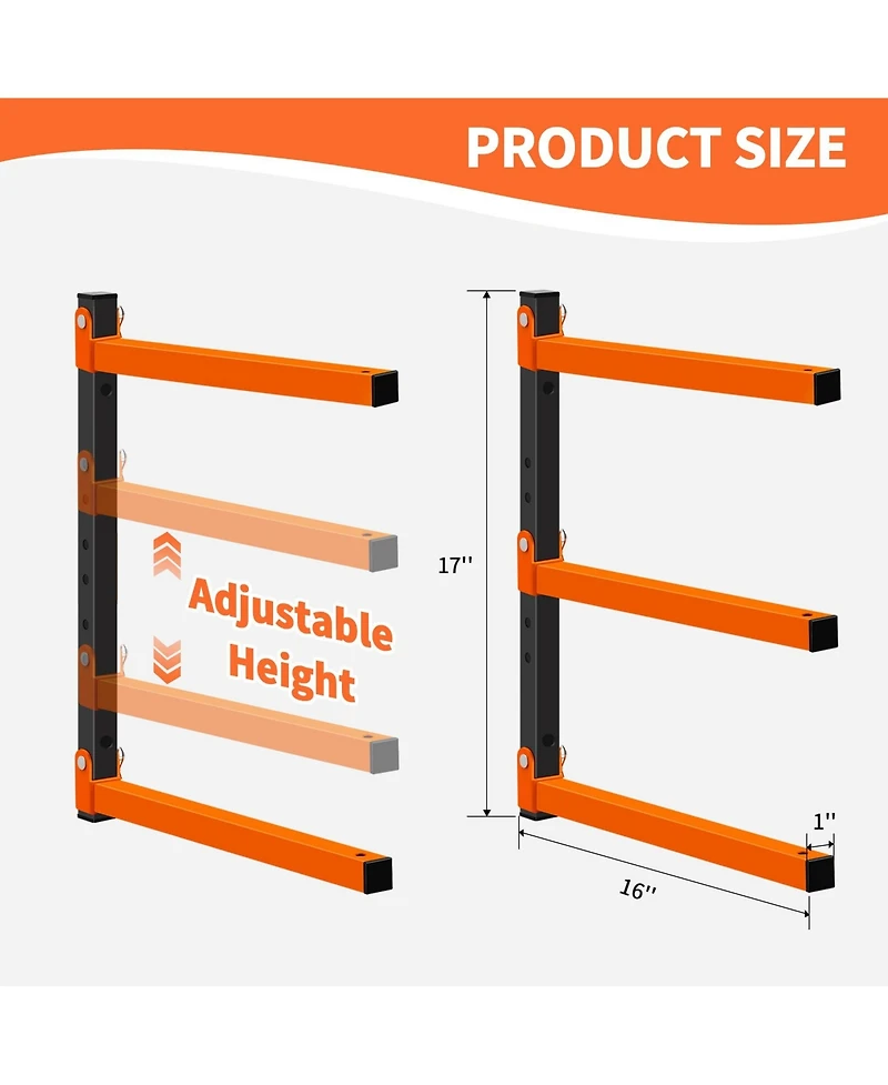 Xdovet Wall Mounted Lumber Rack Metal Storage System Organizer Bracket