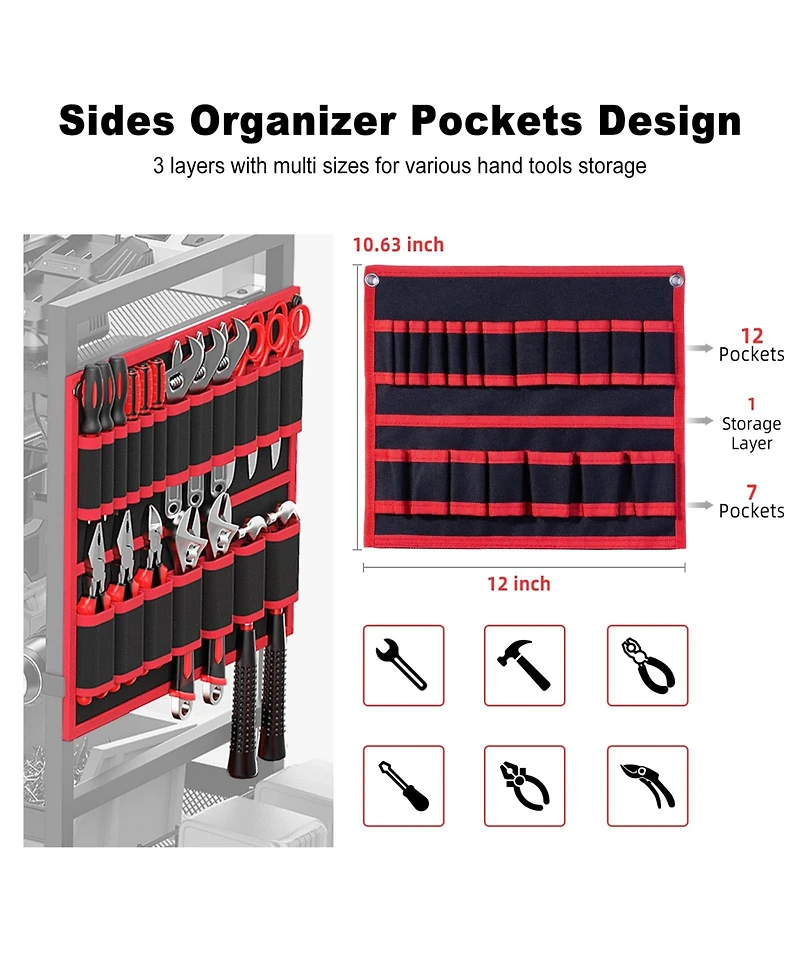 Xdovet Garlarge Tool Organizer Cart Charging Station Drill Holder Rolling
