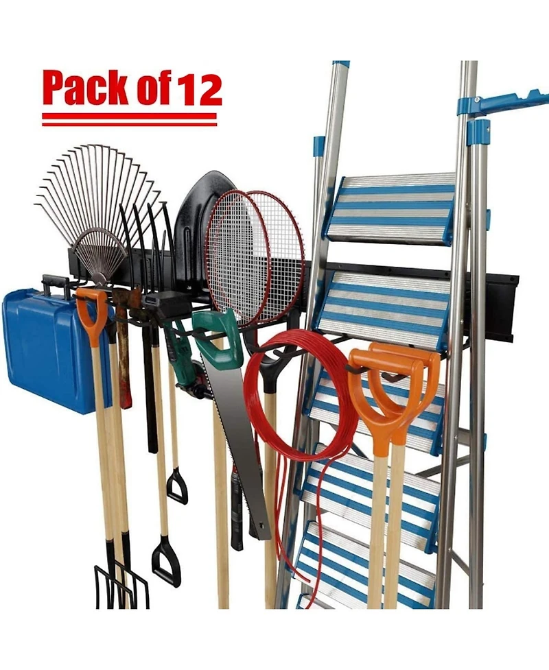 Xdovet Tool Storrack Steel Garage Wall Mount Organizer Hooks Ladder Chair Shovel Broom Power Tool Storage Rack Heavy Duty 800 Lbs