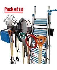 Xdovet Tool Storrack Steel Garage Wall Mount Organizer Hooks Ladder Chair Shovel Broom Power Tool Storage Rack Heavy Duty 800 Lbs