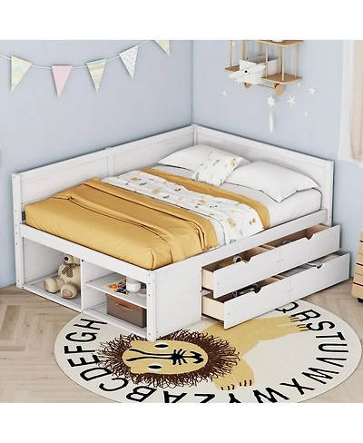 Streamdale Furniture Full Size Daybed with Drawers and Shelves