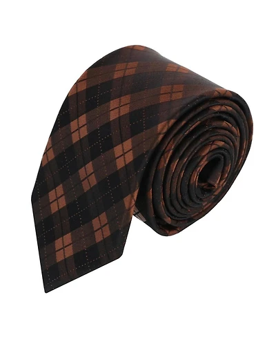 Trafalgar Men's Digby Checkered Plaid Silk Necktie