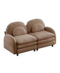 Streamdale Furniture Teddy Fabric Cloud-like 2-Seater Loveseat with Curved Backrest Camel