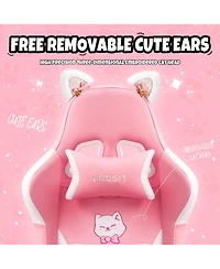 Streamdale Furniture Cat Ears Ergonomic Gaming Chair with Footrest