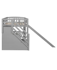 Streamdale Furniture Stairway Twin Size Loft Bed with Two Drawers