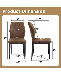 Streamdale Furniture Set of 3 Shell-Pattern Dining Chairs Ergonomic Tech Fabric 37 High