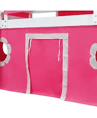 Streamdale Furniture Loft Bed with Slide Pink Tent and Tower