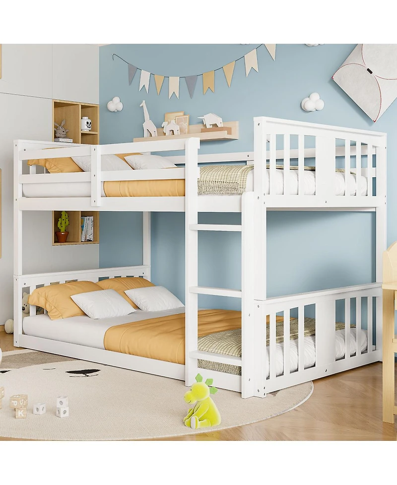 Streamdale Furniture Twin Over Twin Bunk Bed with Ladder