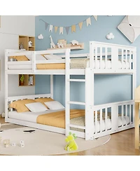 Streamdale Furniture Twin Over Twin Bunk Bed with Ladder