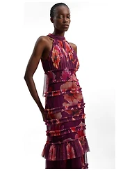 Karen Millen Women's Floral Tulle Maxi Dress