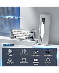Lamicall AL68 60% Knob Tri-Mode Hot Swap Keyboard Cocoa Cream V2 Linear