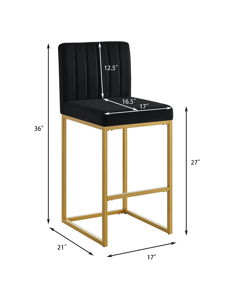 Streamdale Furniture Modern Fashion Counter Height Stools with Backrest Set of 2