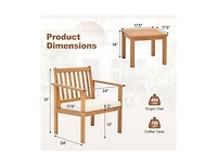 Boyel Living Patio Wood Furniture Set with soft Cushions for Porch