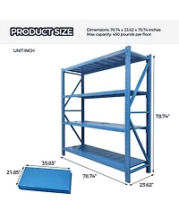 Streamdale Furniture 4-Tier Adjustable Lightweight Steel Garage Storage Rack