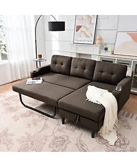 Streamdale Furniture 75'' Modern Fabric Sofa with Storage and Comfortable Pp Cotton Cushions