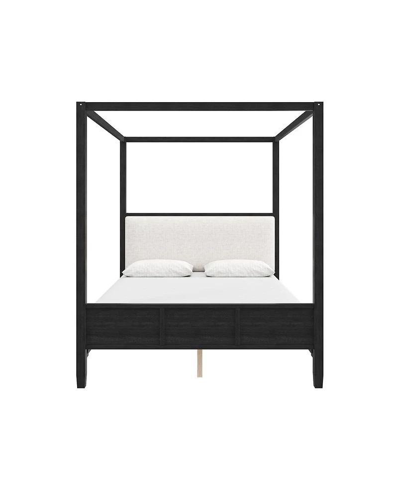 Streamdale Furniture Queen Canopy Platform Bed with Upholstered Headboard