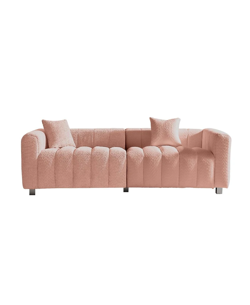 Streamdale Furniture 83.46'' Premium Velvet 3-Seater Sofa with Metal Legs and 2 Pillows