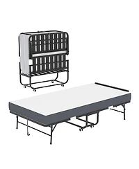 Streamdale Furniture 75'' x 38'' Folding Memory Foam Guest Bed with Adjustable Headboard and Wheels
