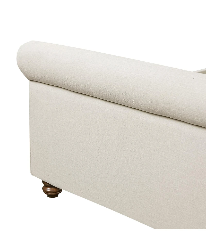 Streamdale Furniture Queen Size Upholstered Linen Bed Frame with Thick Headboard