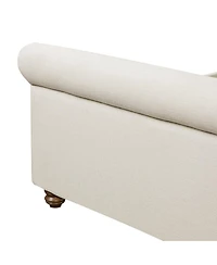 Streamdale Furniture Queen Size Upholstered Linen Bed Frame with Thick Headboard