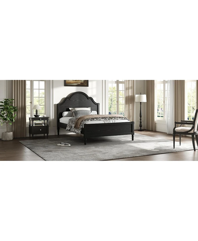 Streamdale Furniture Full Size Wood Platform Bed with Headboard and Footboard