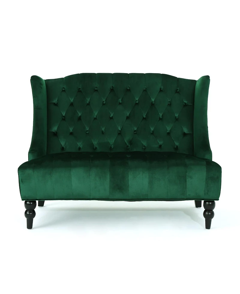 Streamdale Furniture Modern Glam Velvet Button-Tufted Wingback Loveseat