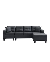 Streamdale Furniture 4-Seat L-Shaped Sectional Sofa with Chaise and Cup Holders