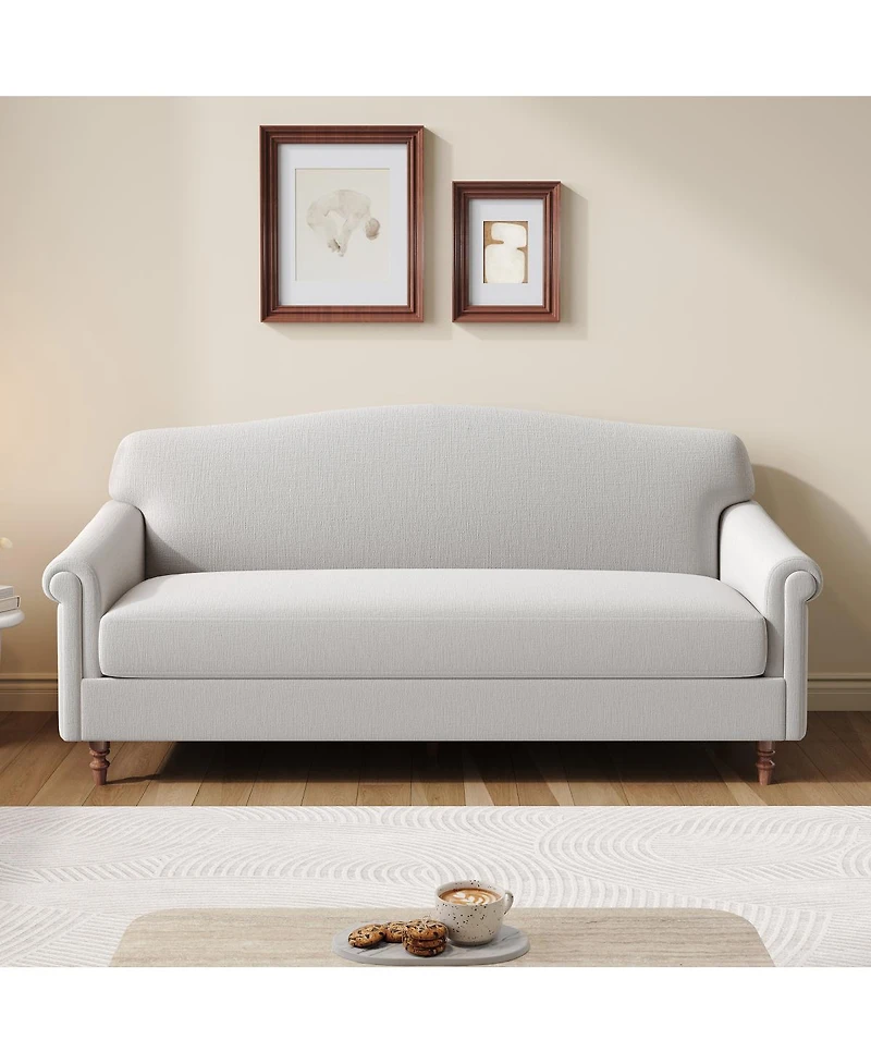 Streamdale Furniture Modern 77.5'' 2-Seater Upholstered Loveseat with Rolled Arms