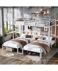 Streamdale Furniture Triple Twin Metal Bunk Bed for 3