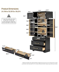 Streamdale Furniture 78.2'' Farmhouse Kitchen Pantry Cabinet with 8 Door Shelves and 3 Drawers Ash